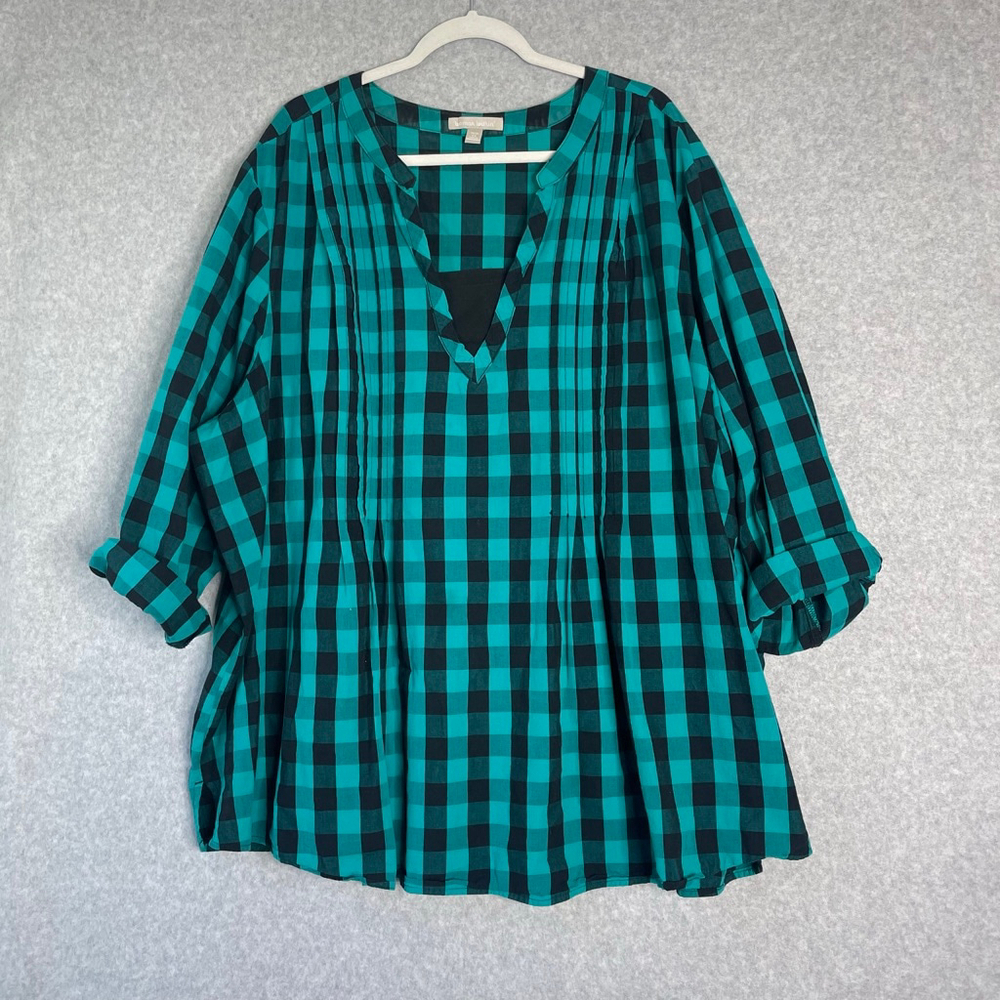 Woman Within Buffalo Check Gingham Top 4X